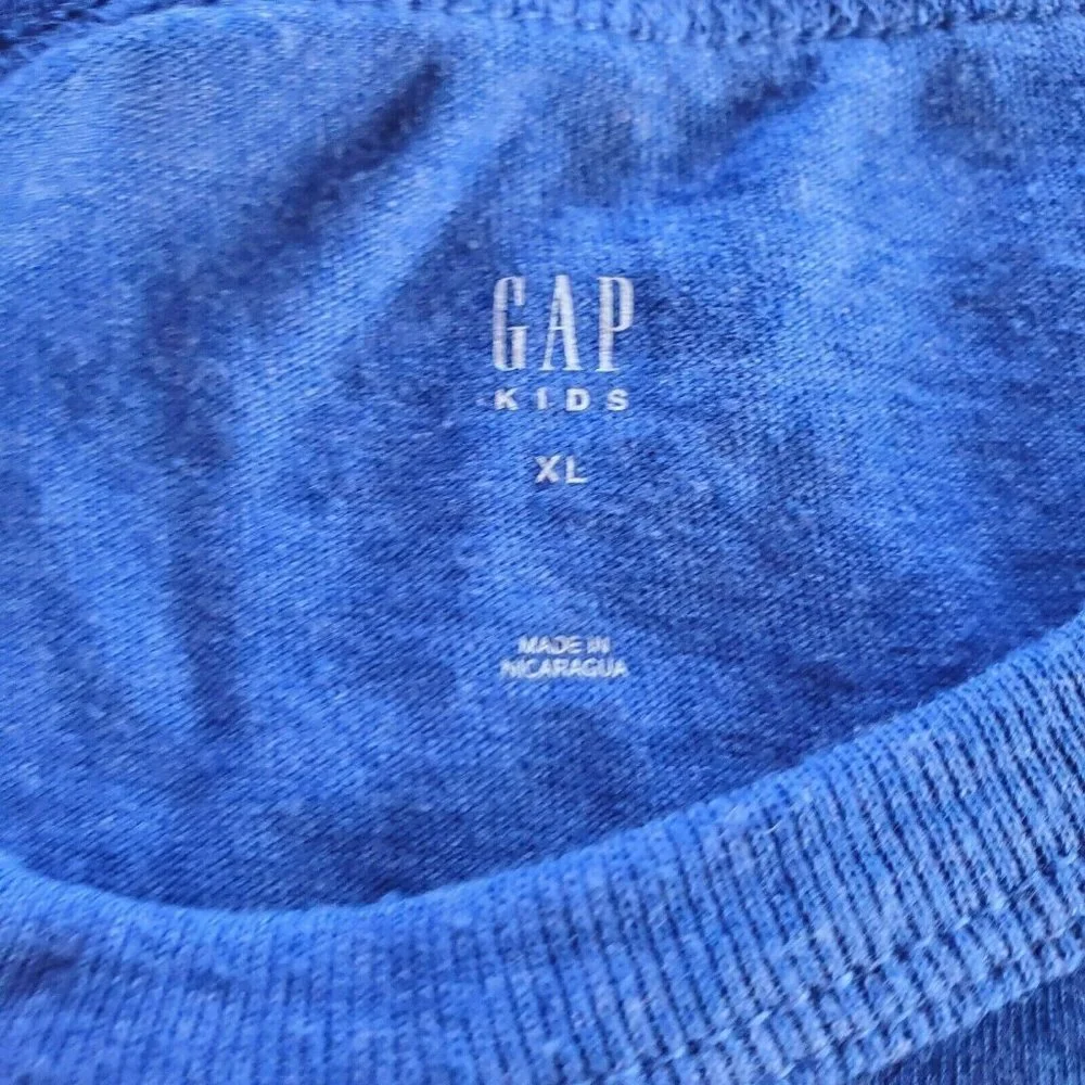 Blue GAP Kids Boys Super Mario Nintendo Long Sleeve T-Shirt Top Tee Size XL EUC